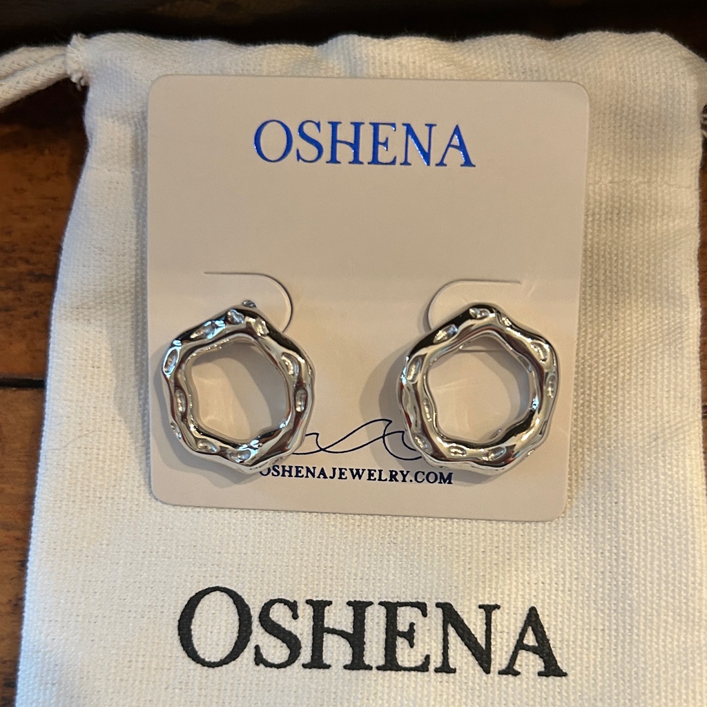 Oshena Designer Beachwear Wavy Shape Silver Earrings